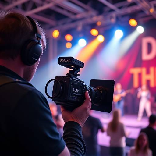 A videographer capturing a live music performance at a Seattle music festival.